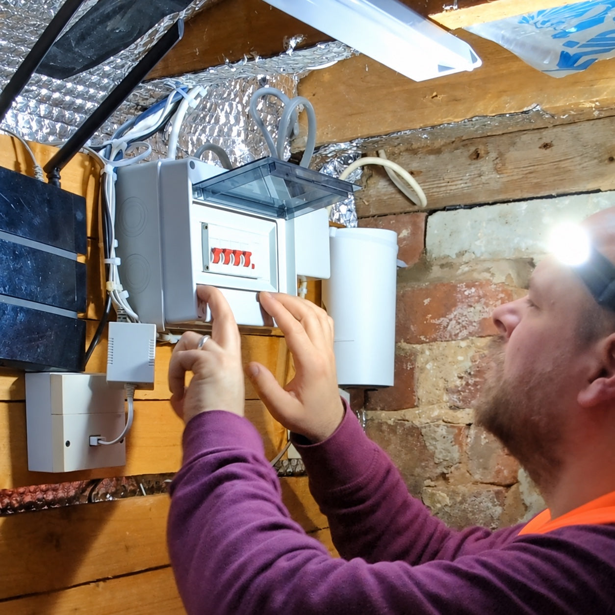 Headlamp in a workshop